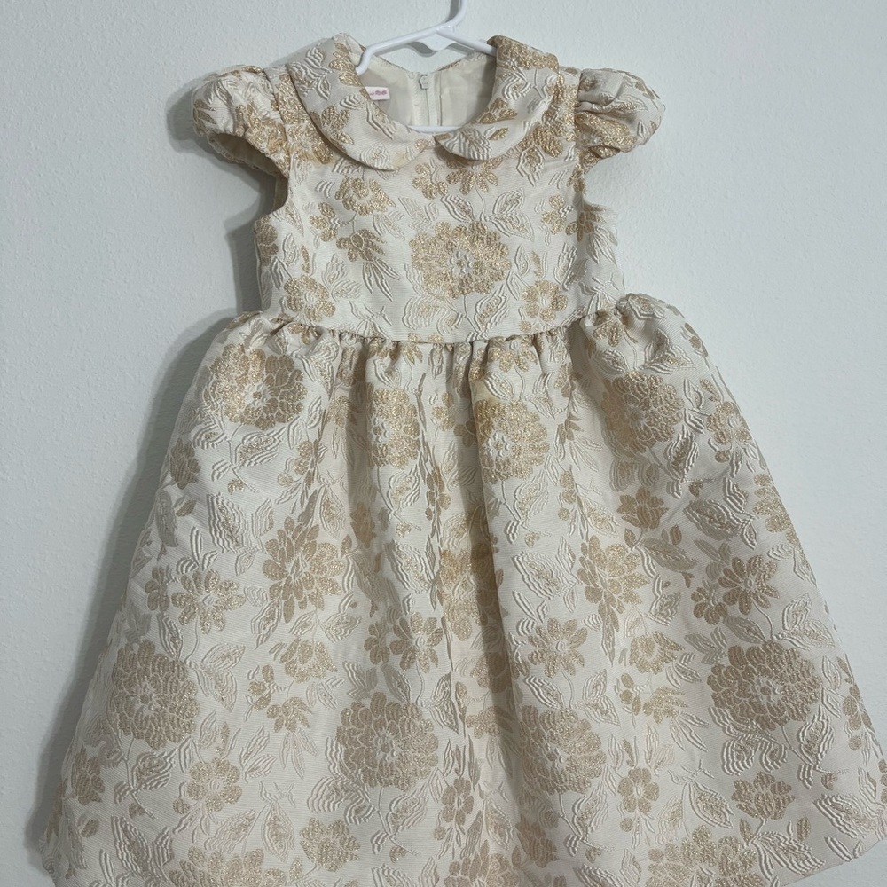 Bonnie Jean Cream and Gold Dress